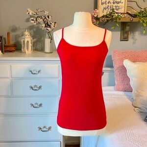 Red Cami Cotton Spaghetti Strap Tank Red Camel Womens Large
